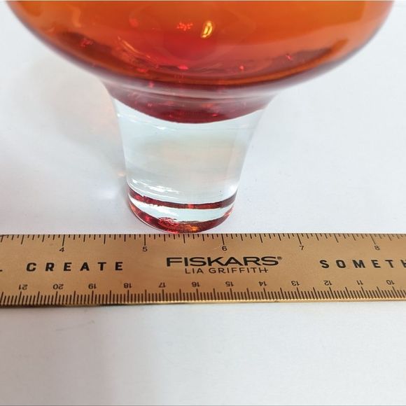 Mid Century Coupe Glass Set of 2 Amber Orange Vintage Retro - Picture 4 of 12